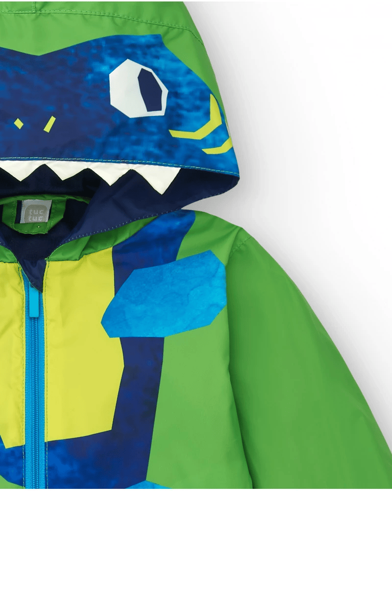 Tuc Tuc Erkek Çocuk Köpek Balığı Desenli Yağmurluk 4-7 Yaş Yeşil