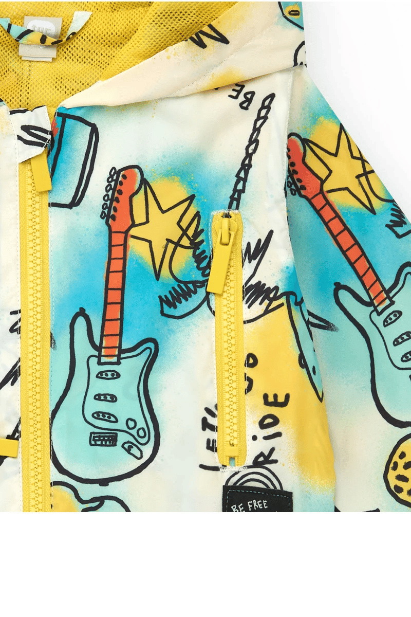 Tuc Tuc Erkek Çocuk Paten Desenli Yağmurluk 4-7 Yaş Sarı