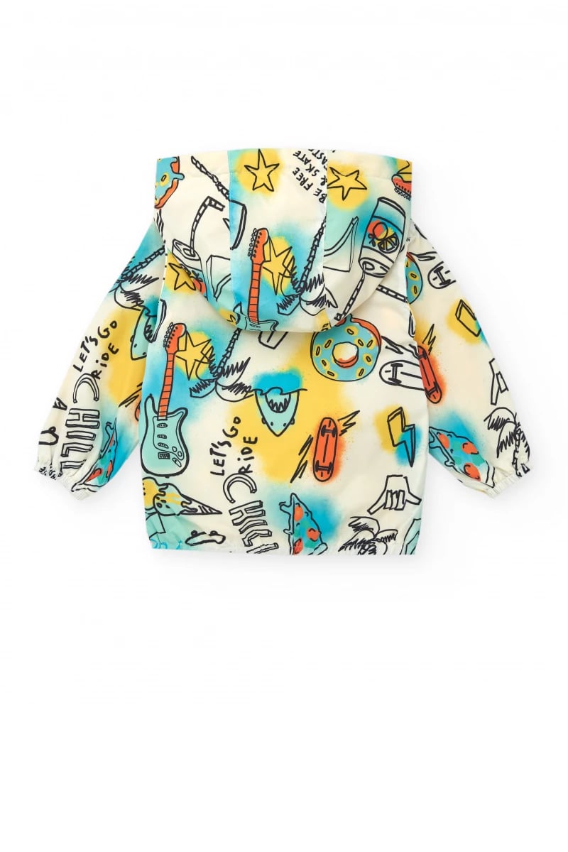 Tuc Tuc Erkek Çocuk Paten Desenli Yağmurluk 4-7 Yaş Sarı