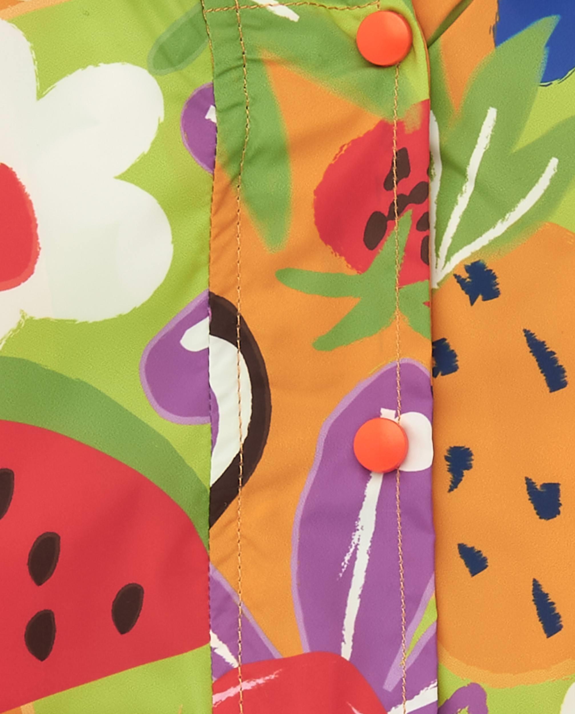 Tuc Tuc Kız Çocuk Meyve Desenli Yağmurluk 4-7 Yaş Yeşil