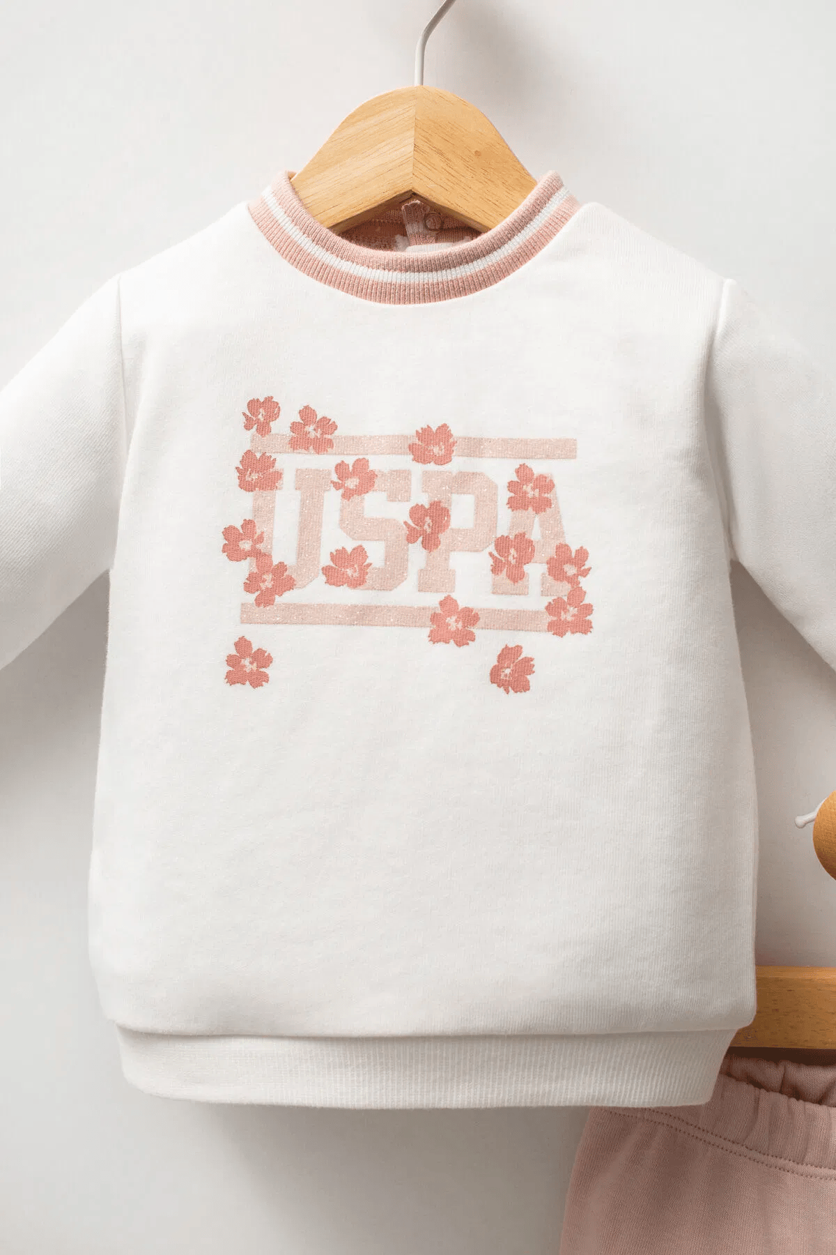 U.S Polo Kız Bebek takım 6-36 Ay Ekru