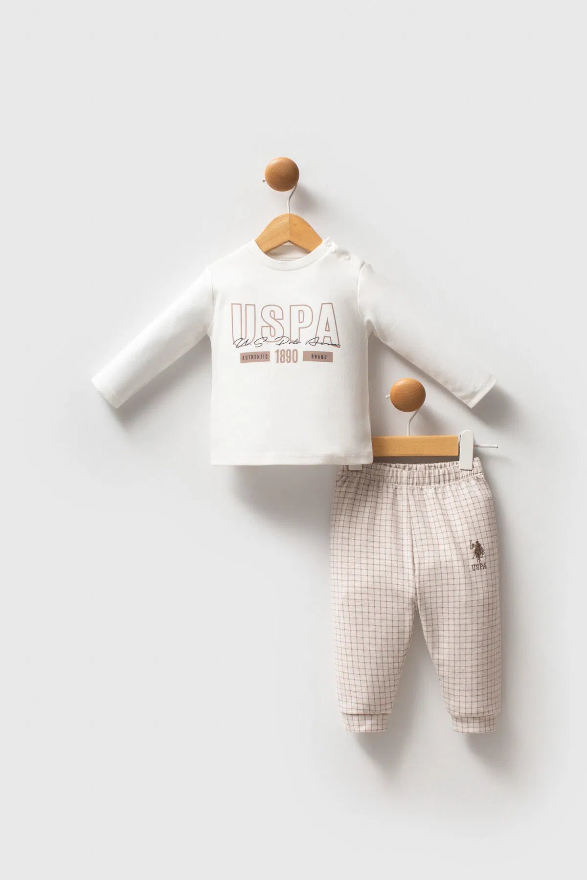 U.S. Polo Assn Erkek Bebek Takım 6-36 Ay Bej