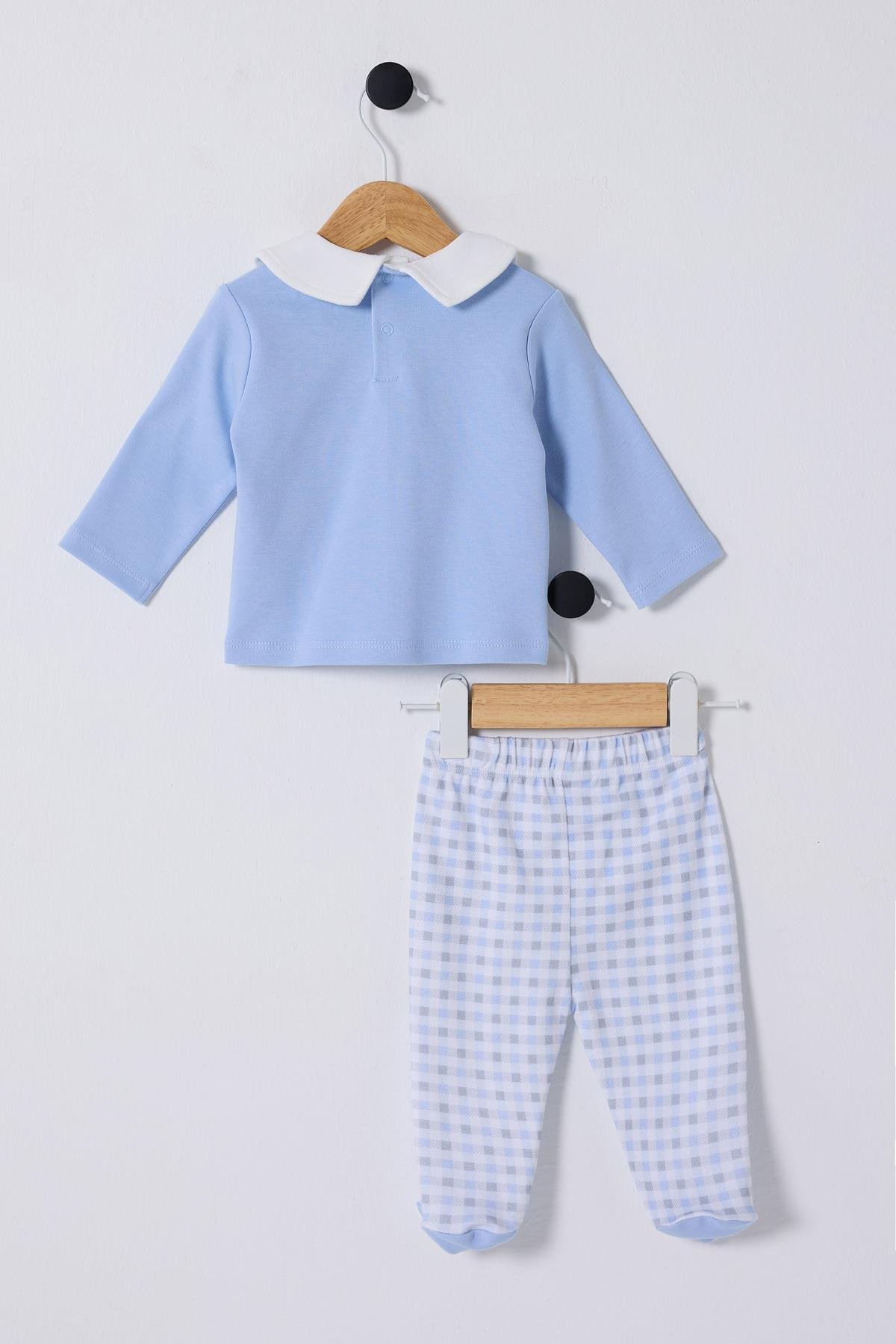 U.S. Polo Erkek Bebek 2'li Takım 03-9 Ay Mavi