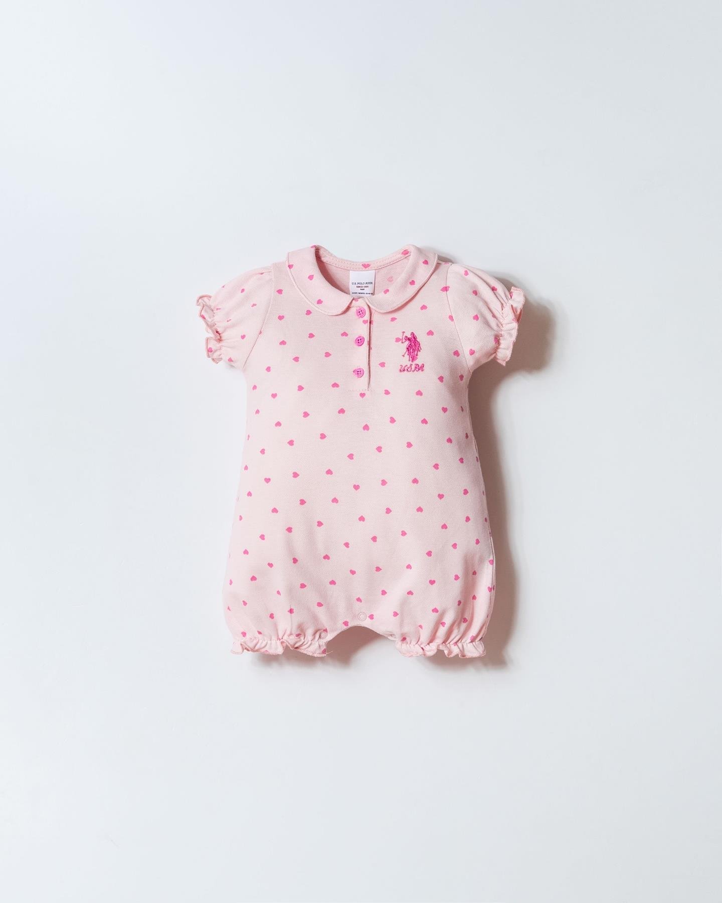 U.S. Polo Assn Kız Bebek Tulum  6-36 Ay Pembe
