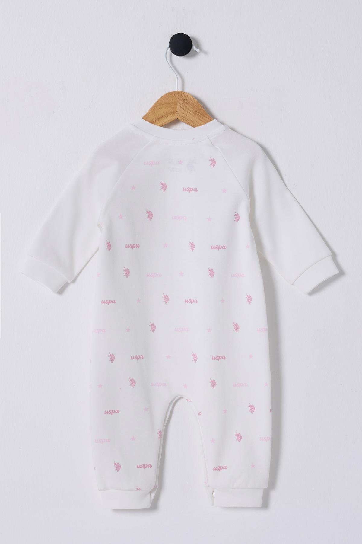 U.S.Polo Kız Bebek Patiksiz Tulum 3-18 Ay Beyaz