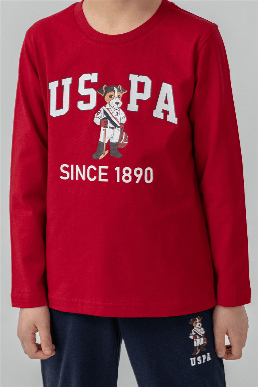 U.S. Polo Assn Erkek Çocuk Baskılı PijamaTakım 9-14 Yaş Kırmızı
