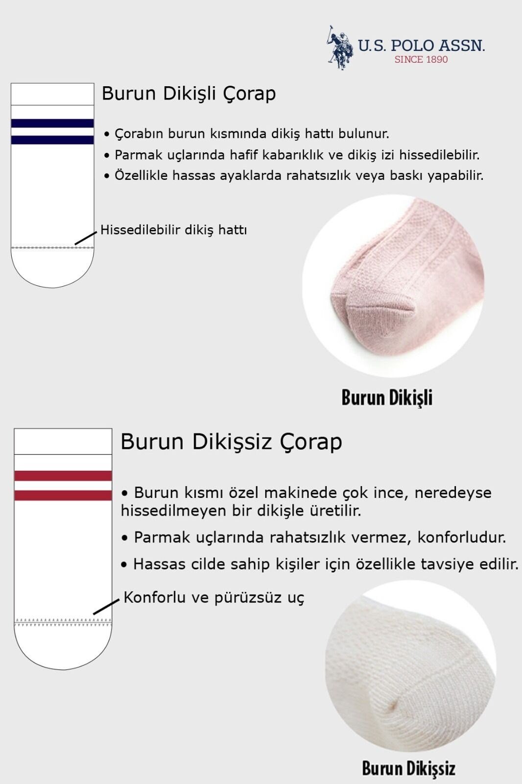 U.S. Polo Assn Erkek Bebek Regular Fit 3'Lü Çorap Lacivert