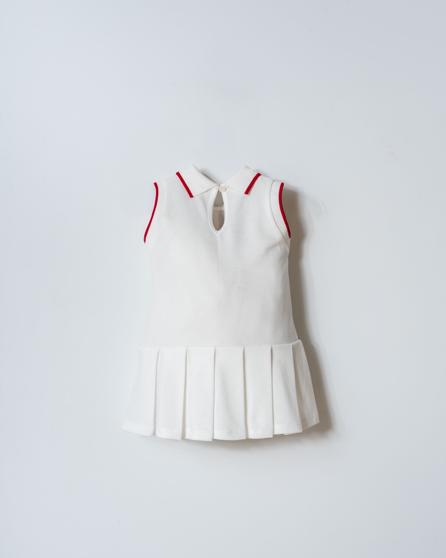 U.S. Polo Assn Kız Bebek Çizgi Detaylı Polo Pike Elbise 6-36 Ay Beyaz