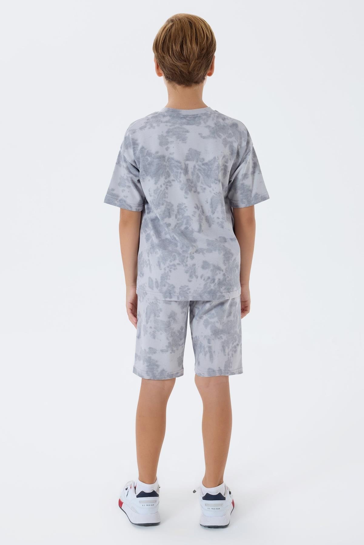 U.S. Polo Assn Erkek Çocuk Batik Şortlu Takım  4-15 Yaş Gri