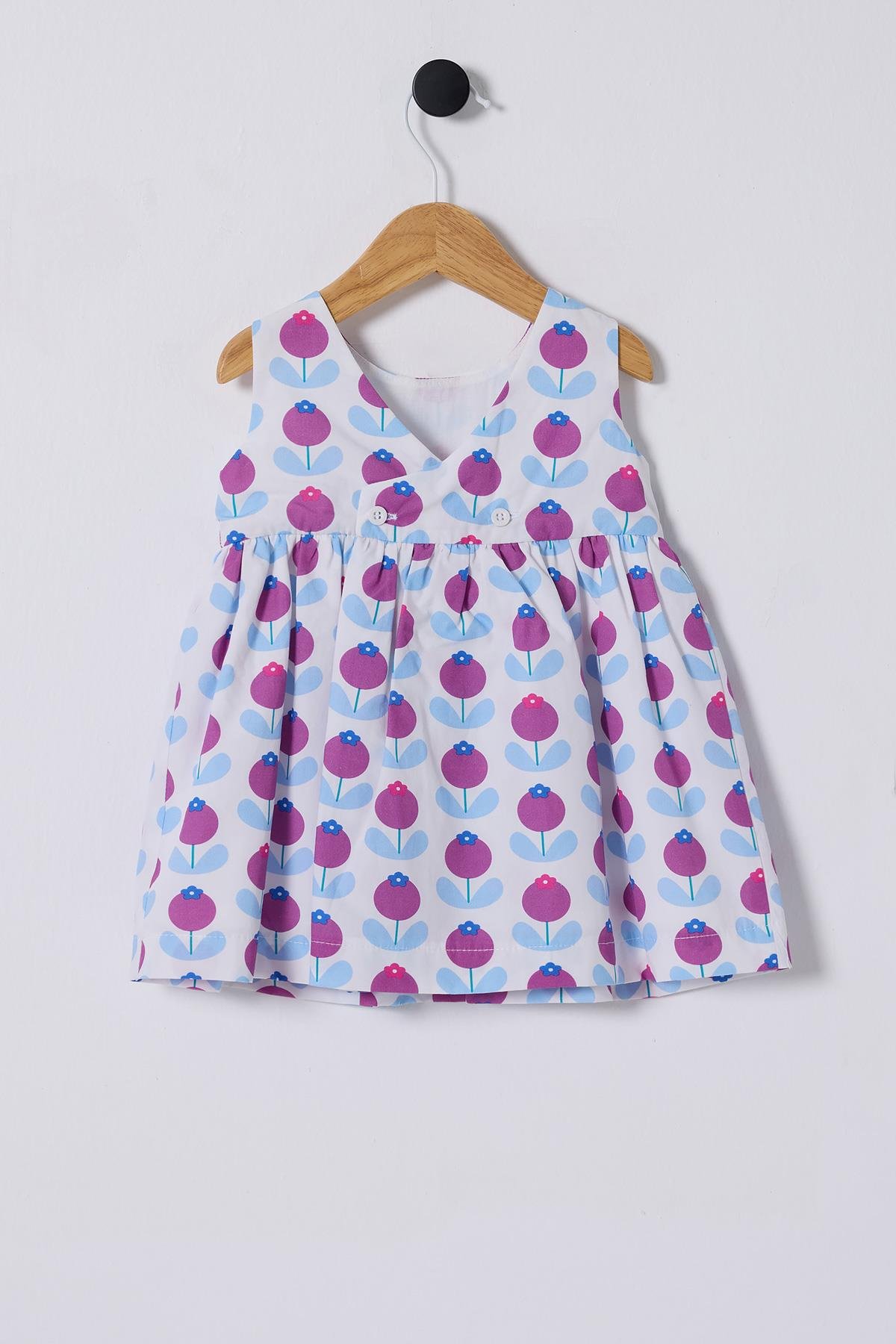 U.S.Polo Kız Bebek Baskılı Elbise 6-36 Ay Beyaz