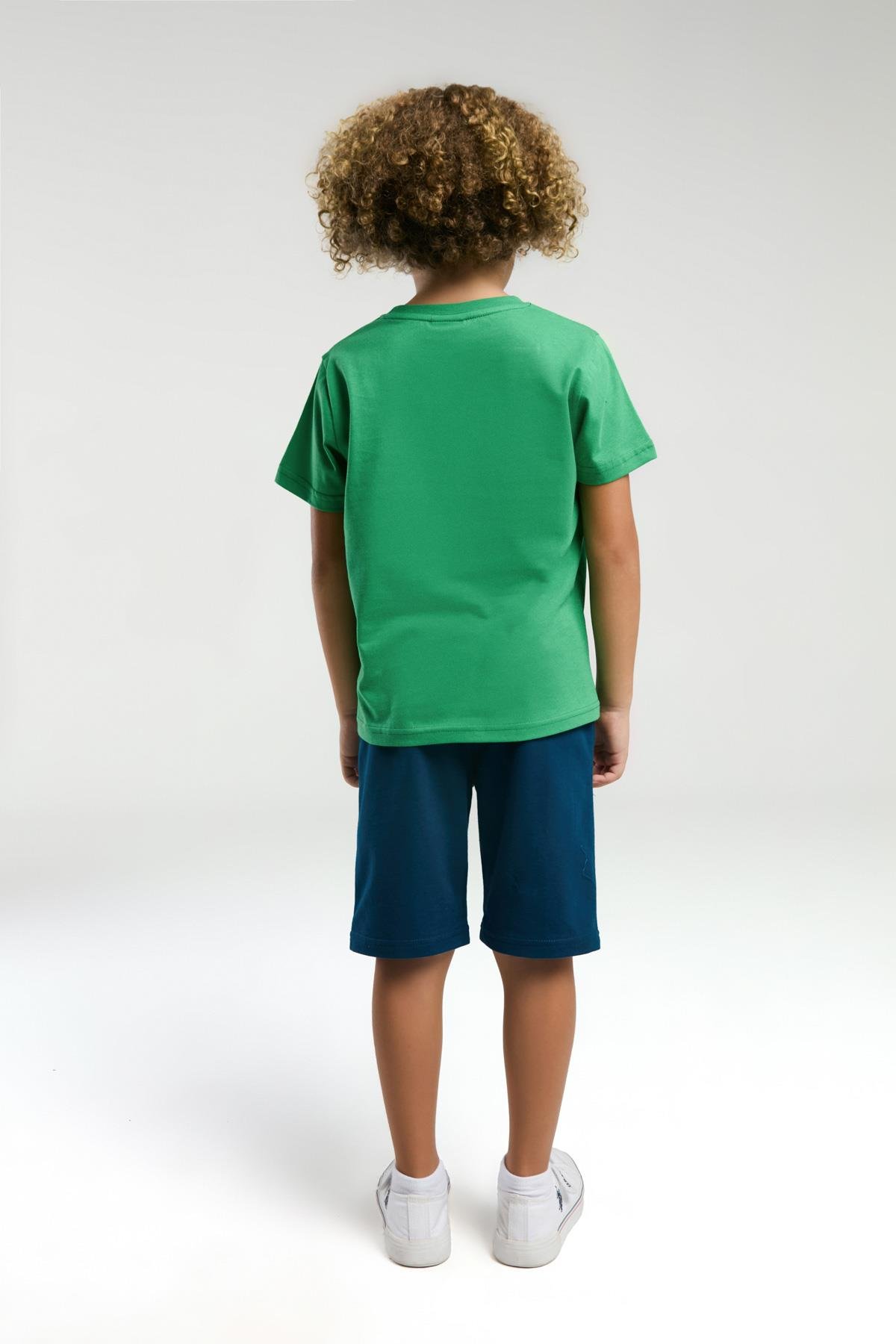 U.S. Polo Erkek Çocuk Baskılı Şortlu Takım 4-15 Yaş Yeşil