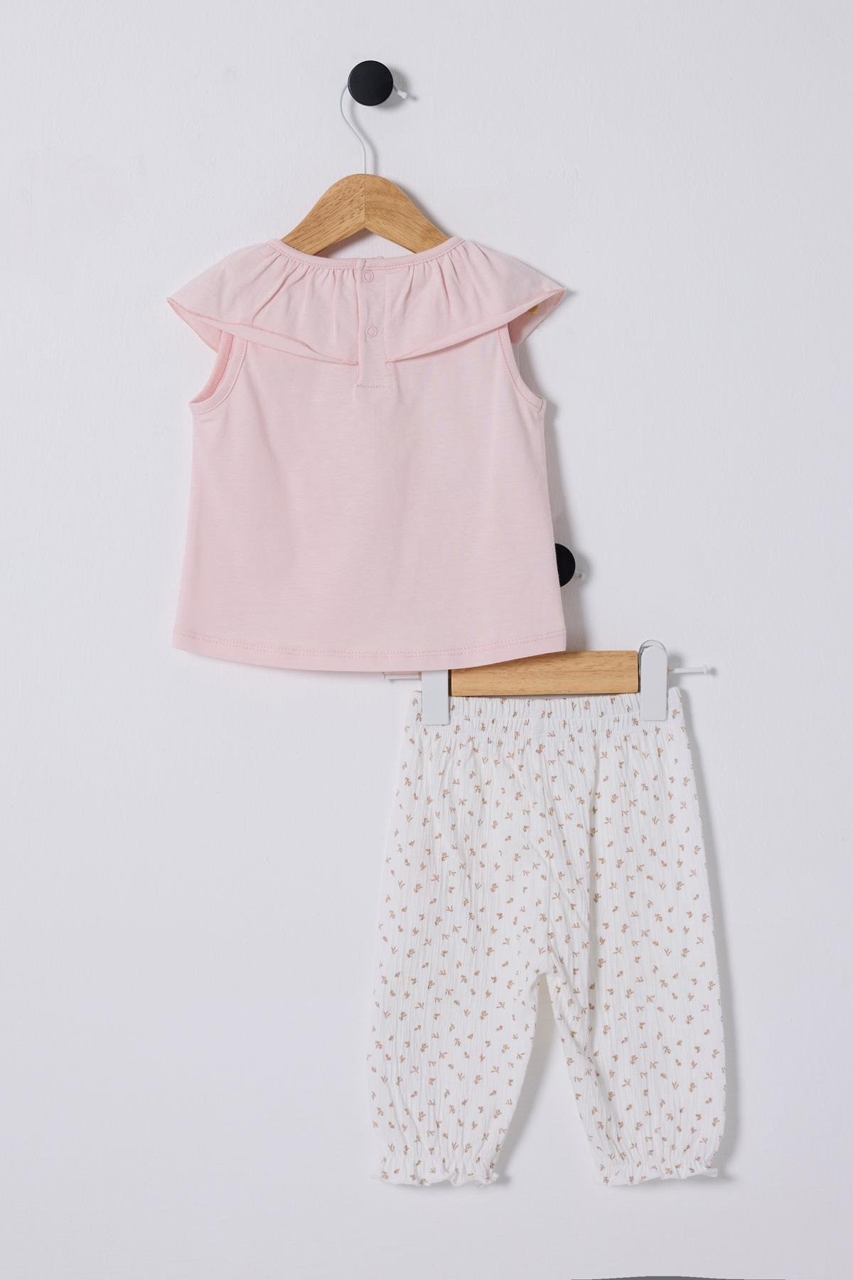 U.S.Polo Kız Bebek PantolonluTakım 6-36 Pudra