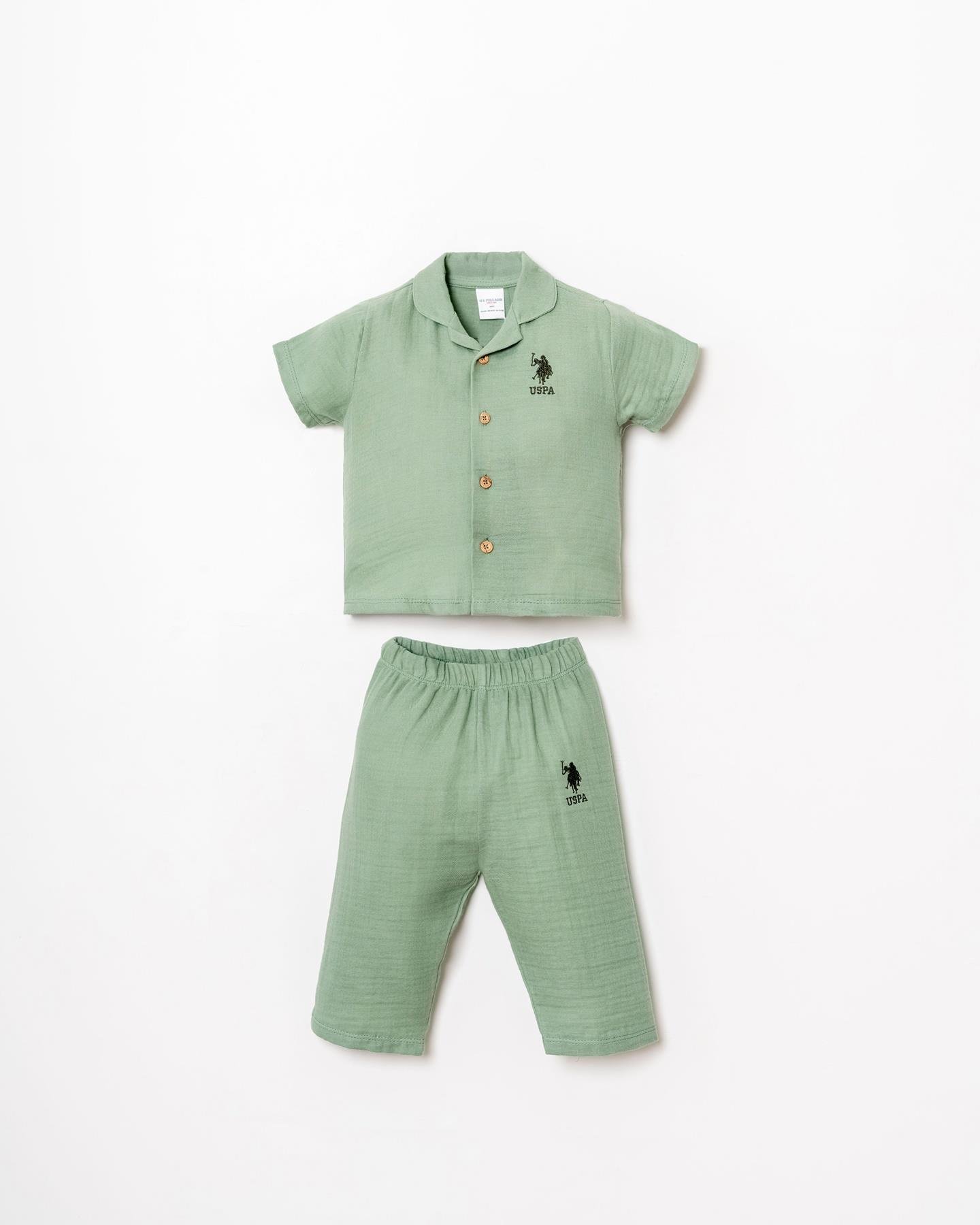 U.S. Polo Assn Erkek Bebek Müslin Takım 6-36 Ay Yeşil