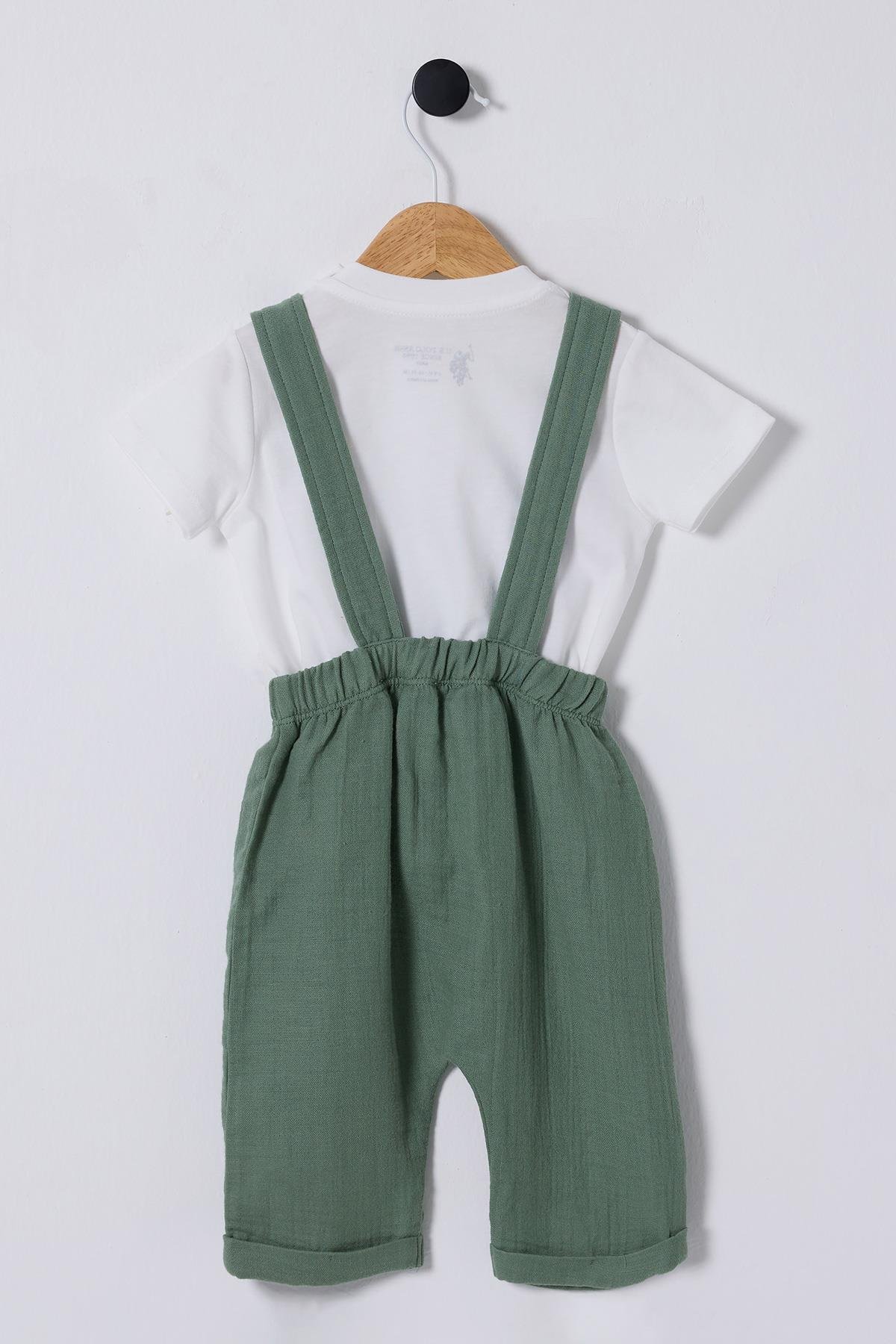 U.S.Polo Erkek Bebek Müslin Salopet 6-36 Ay Yeşil