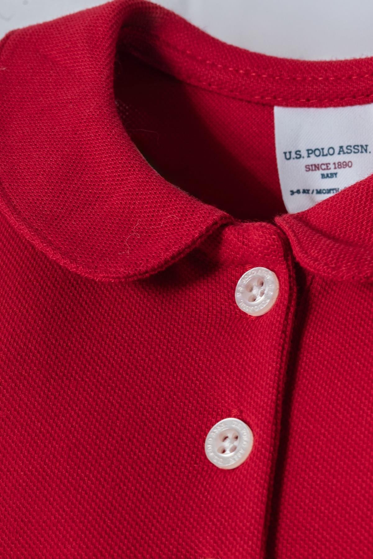 U.S. Polo Assn Kız Bebek Tulum  6-36 Ay Kırmızı