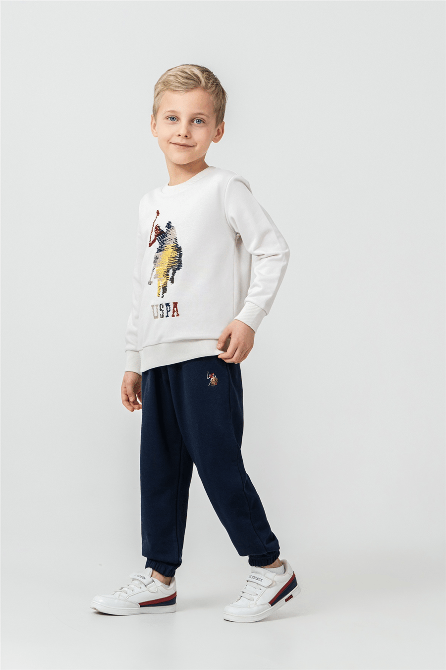 U.S. Polo Assn Erkek Çocuk Nakışlı EşofmanTakım 4-9 Yaş TAŞ