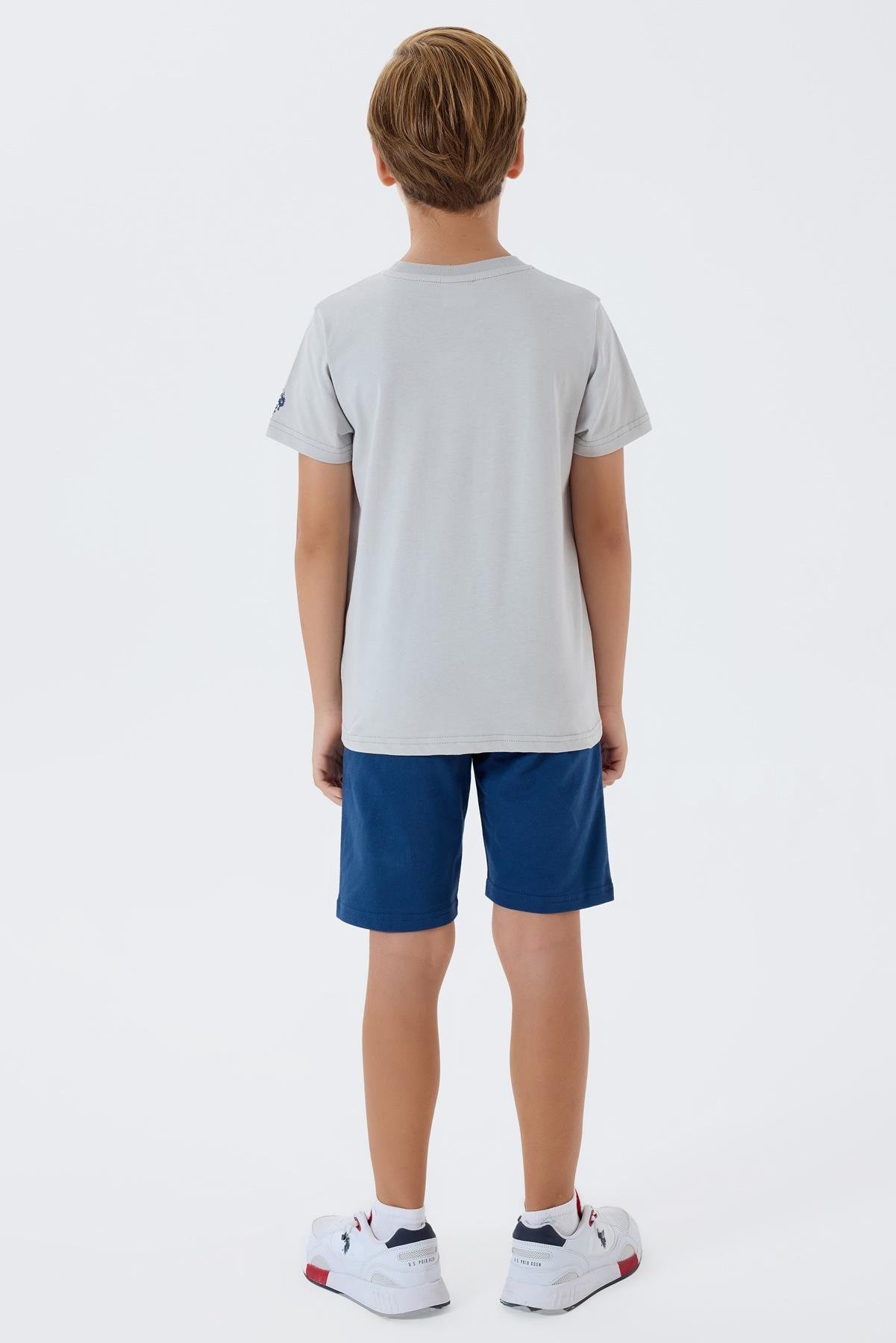U.S. Polo Assn Erkek Çocuk Şortlu Takım  4-15 Yaş Gri