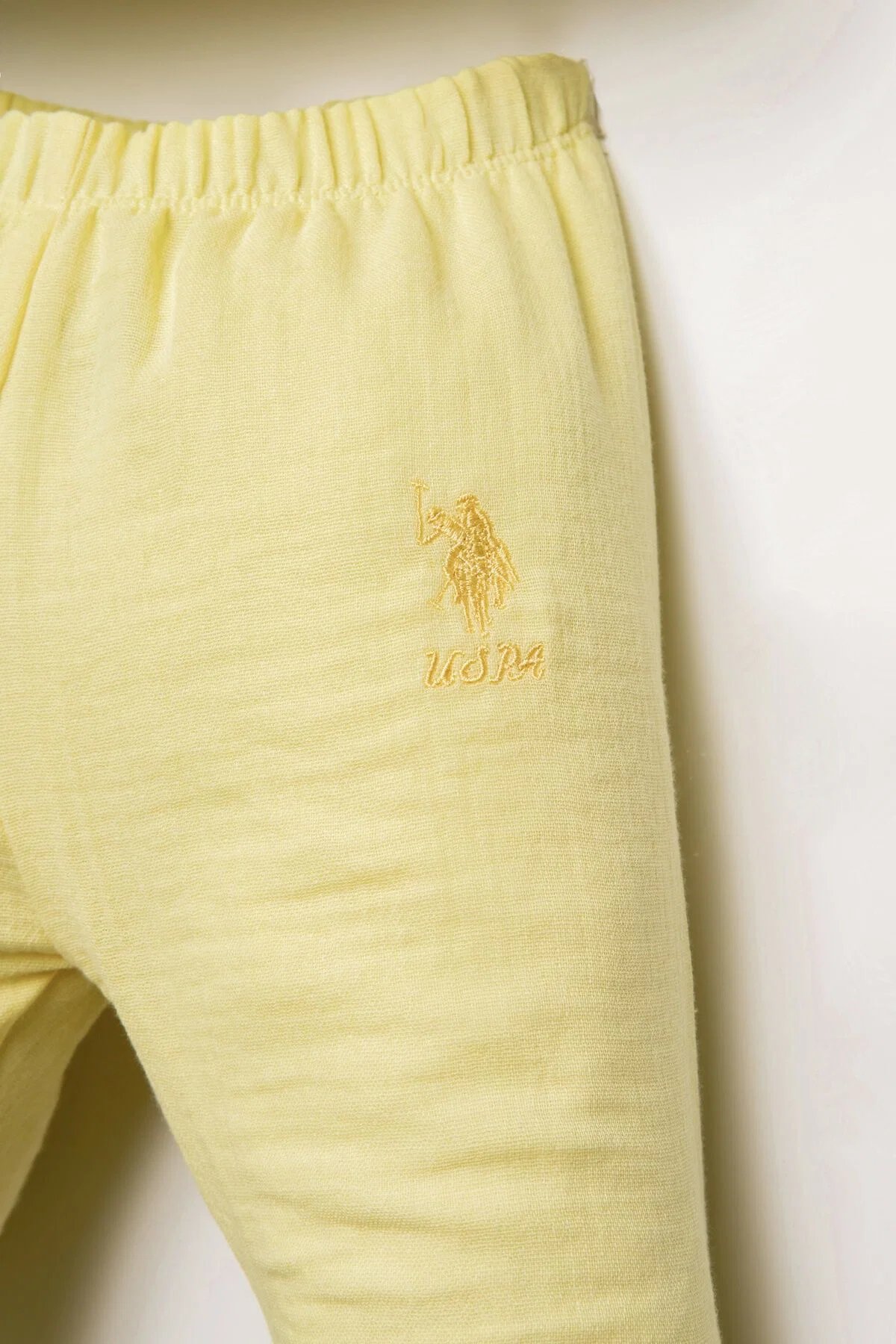 U.S. Polo Assn Kız Bebek Müslin Pantolonlu Takım 6-36 Ay Sarı