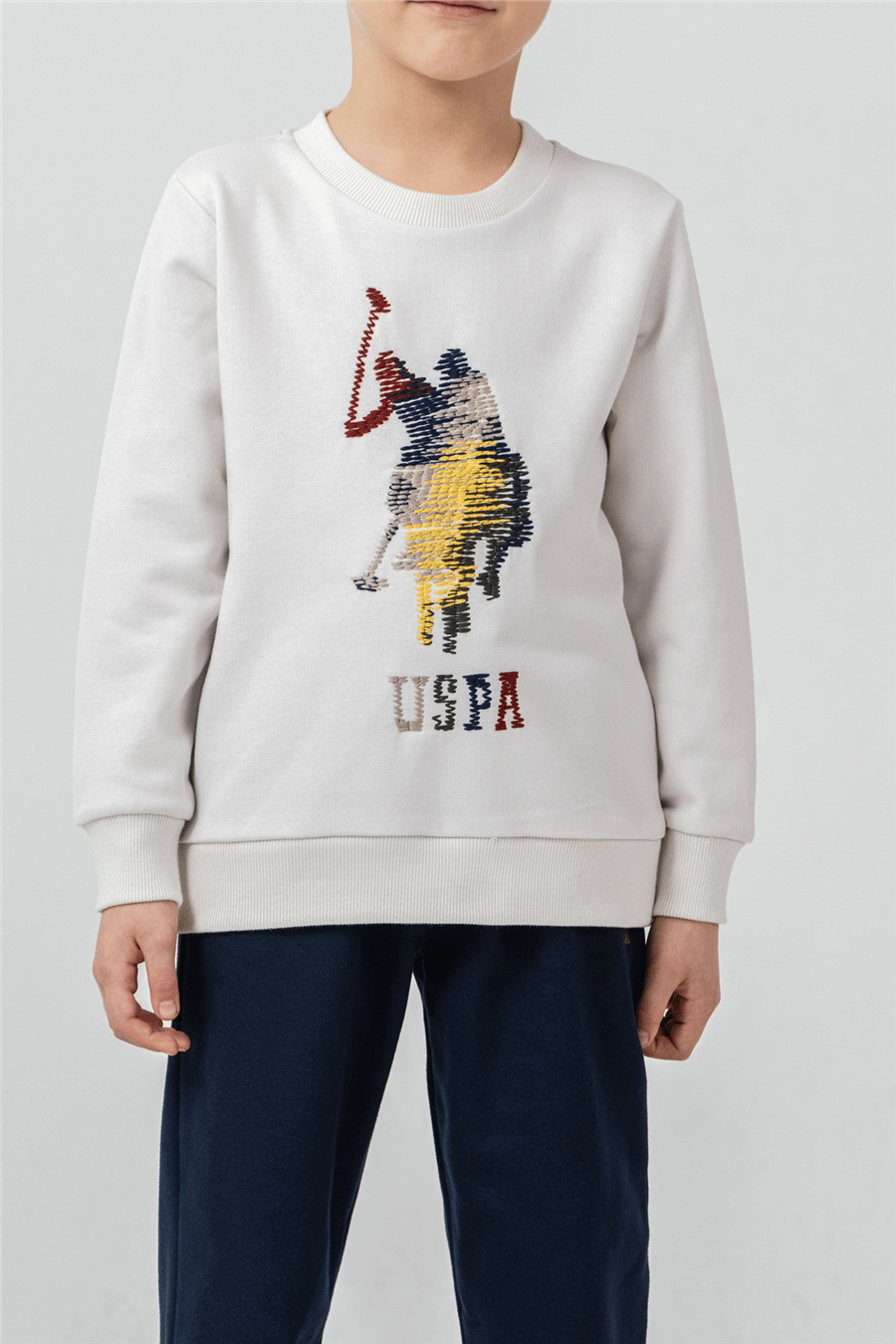 U.S. Polo Assn Erkek Çocuk Nakışlı EşofmanTakım 4-9 Yaş TAŞ