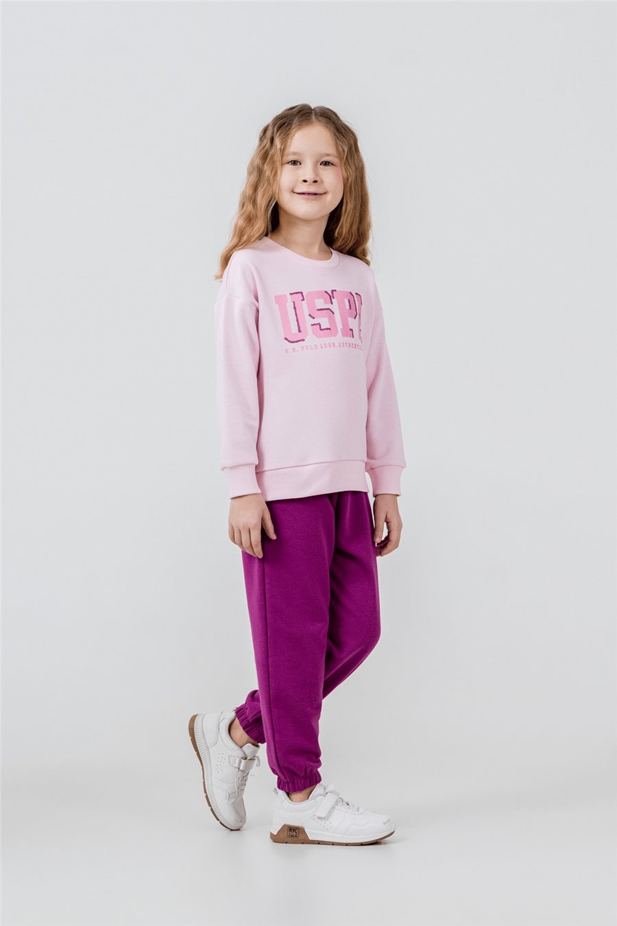 U.S. Polo Assn. Kız Çocuk Baskılı EşofmanTakım 9-14 Yaş Pembe