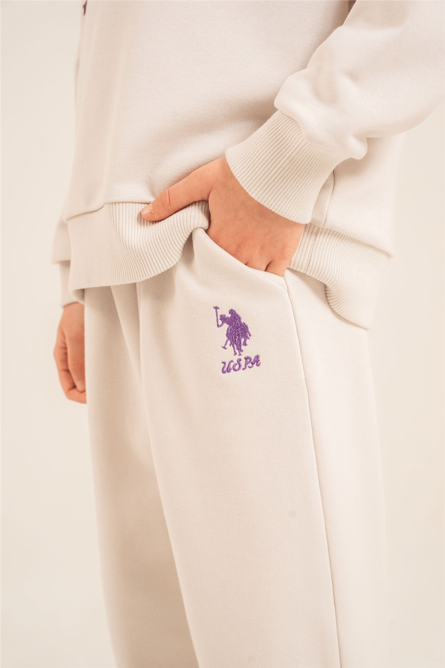 U.S. Polo Assn. Kız Çocuk Baskılı EşofmanTakım 4-14 Yaş TAŞ