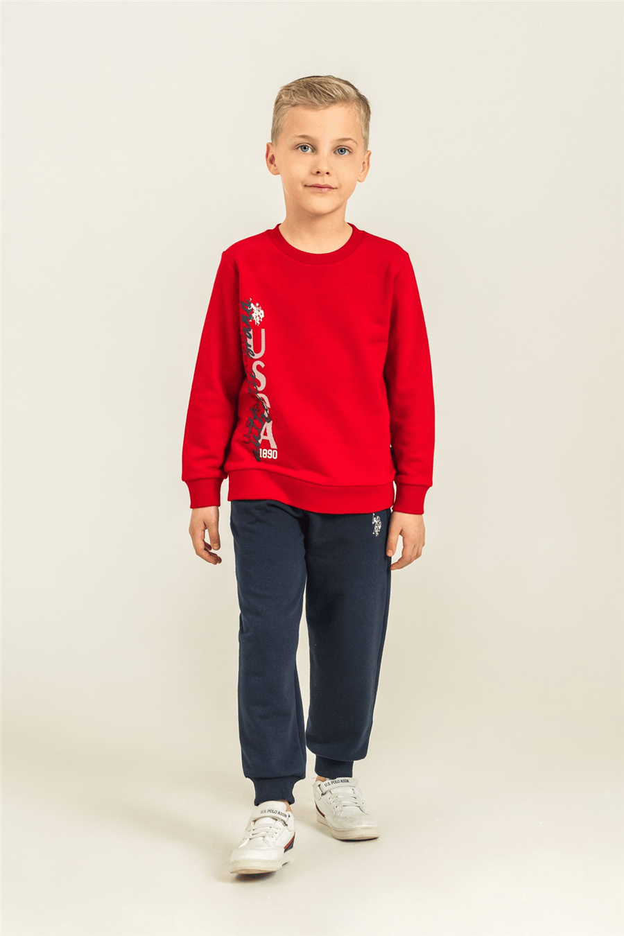 U.S. Polo Assn. Erkek Çocuk Baskılı EşofmanTakım 9-14 Yaş Kırmızı