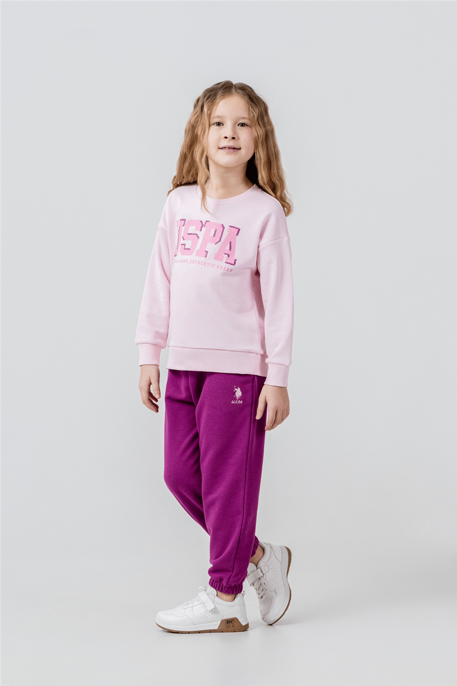 U.S. Polo Assn. Kız Çocuk Baskılı EşofmanTakım 9-14 Yaş Pembe