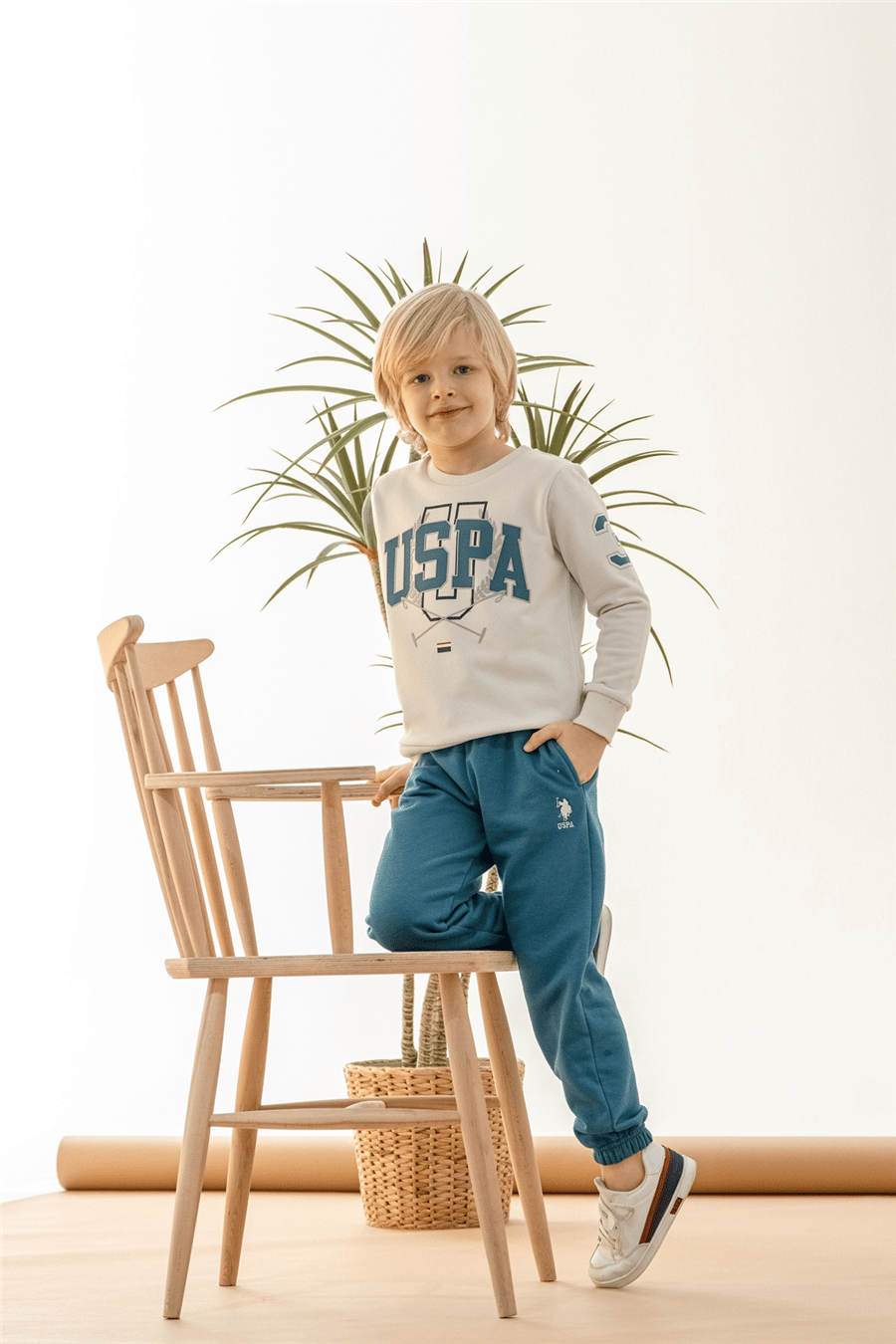 U.S. Polo Assn.Erkek Çocuk Baskılı EşofmanTakım 9-14 Yaş TAŞ