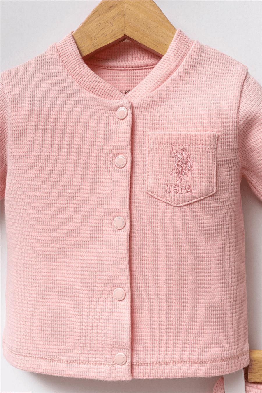 U.S. Polo Assn. Kız Bebek Pamuklu Örme Takımı 03-9 Ay Pembe