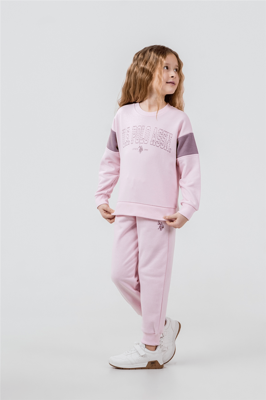 U.S. Polo Assn. Kız Çocuk Baskılı EşofmanTakım 9-14 Yaş Pembe