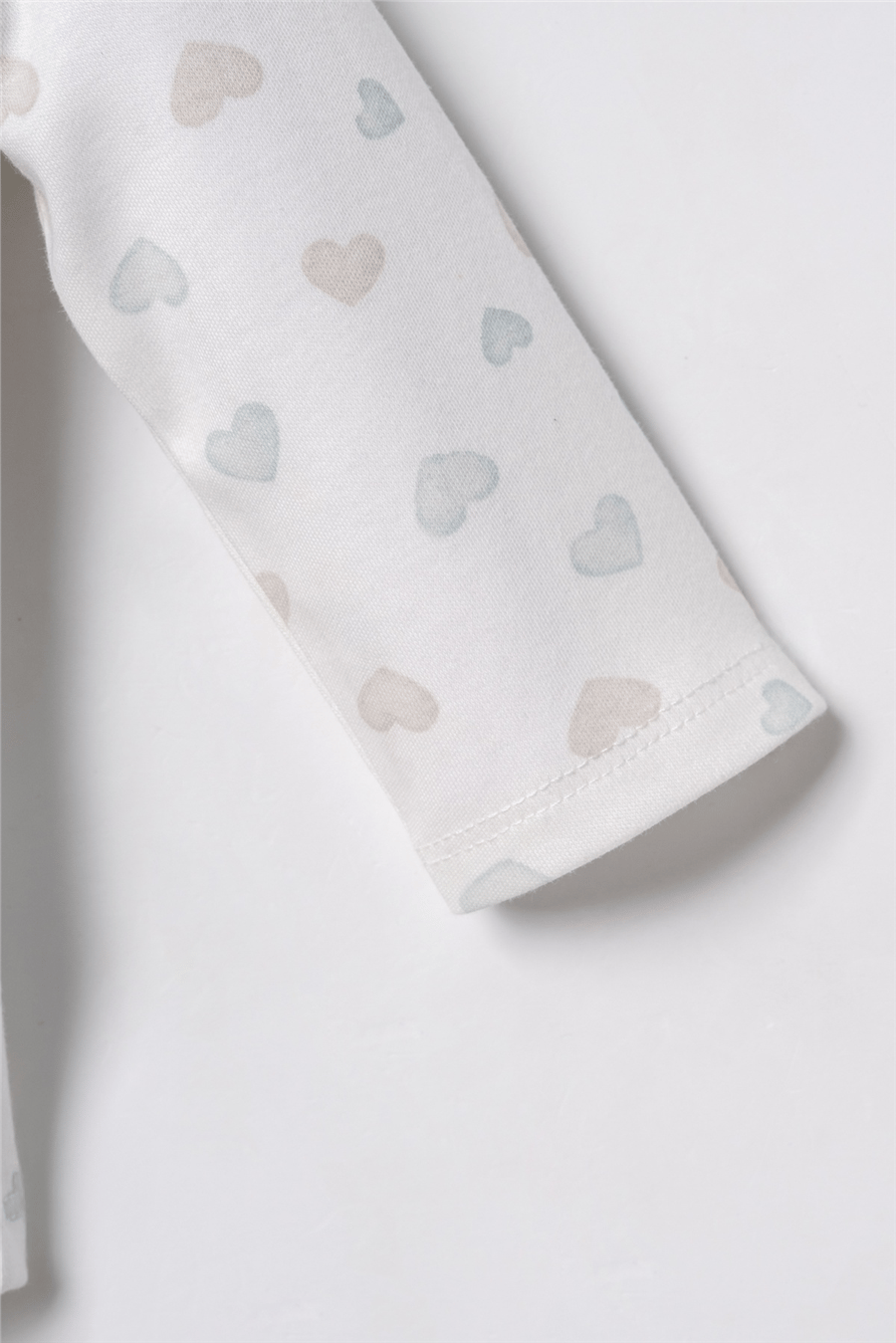 U.S. Polo Assn. Nakışlı Kız Bebek %100 Pamuk Cute Hearts Beyaz Gömlek Pijama Takımı 6-36 Ay Beyaz