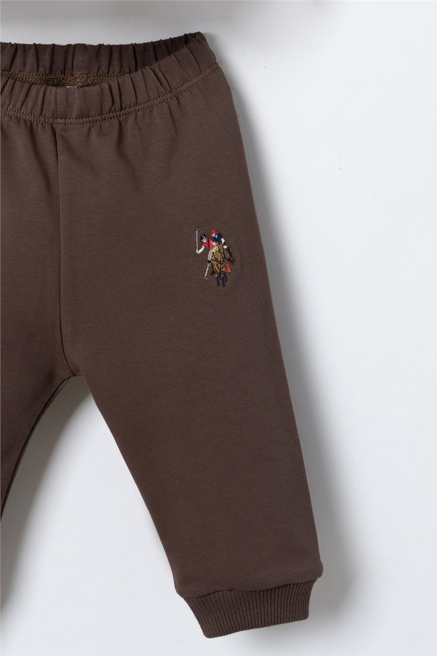 U.S. Polo Assn. Erkek Bebek Baskılı Yeşil Uzun Kol Eşofman Takım 6-36 Ay Bej