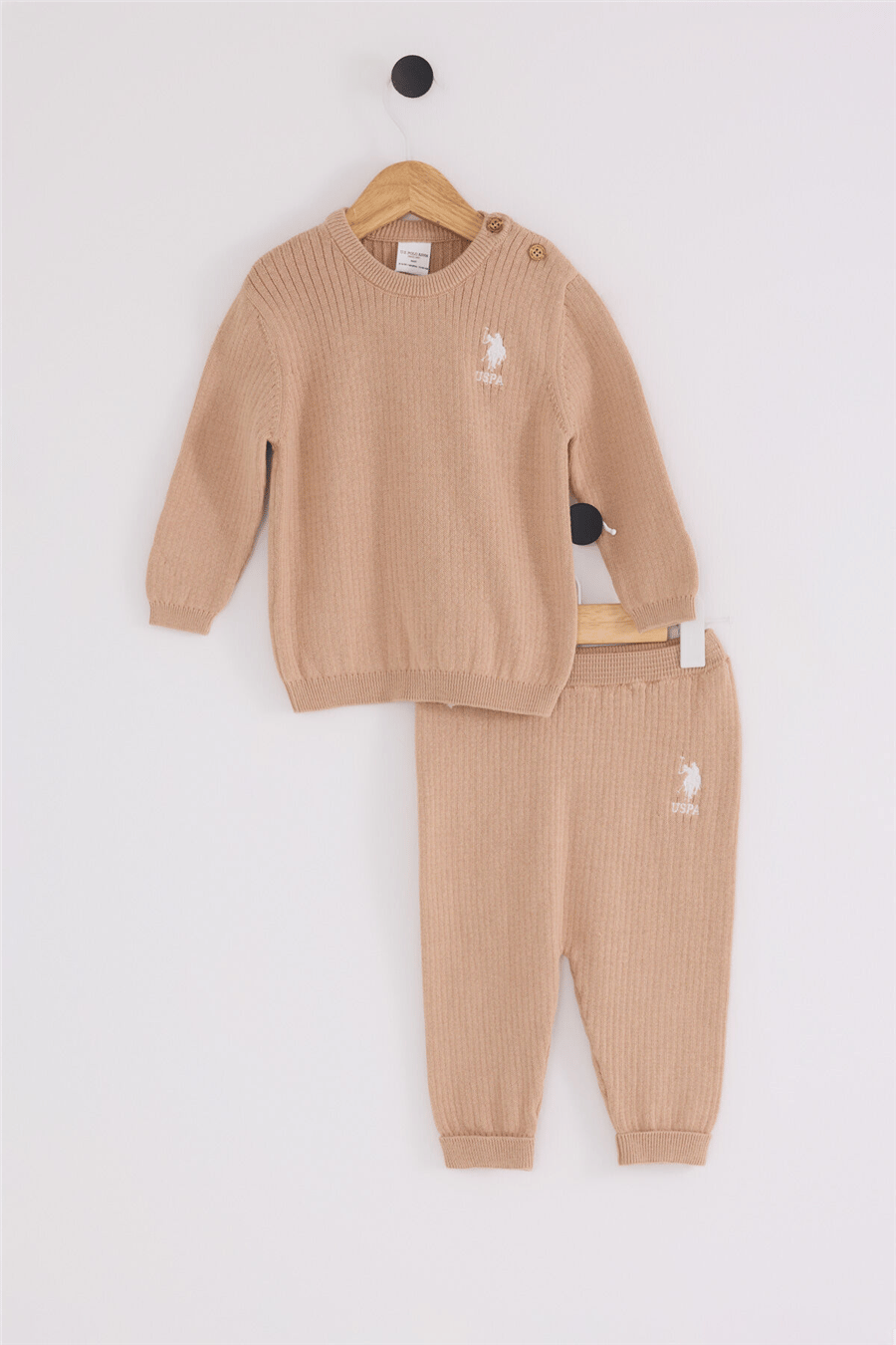 U.S. Polo Assn. Kız Bebek Kışlık Regular Fit Takımı 0-12 Ay Kahverengi