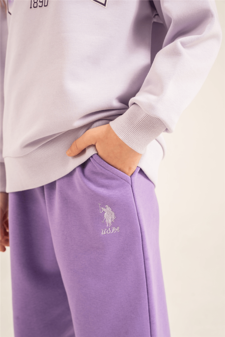 U.S. Polo Assn. Kız Çocuk Baskılı EşofmanTakım 9-14 Yaş Lila