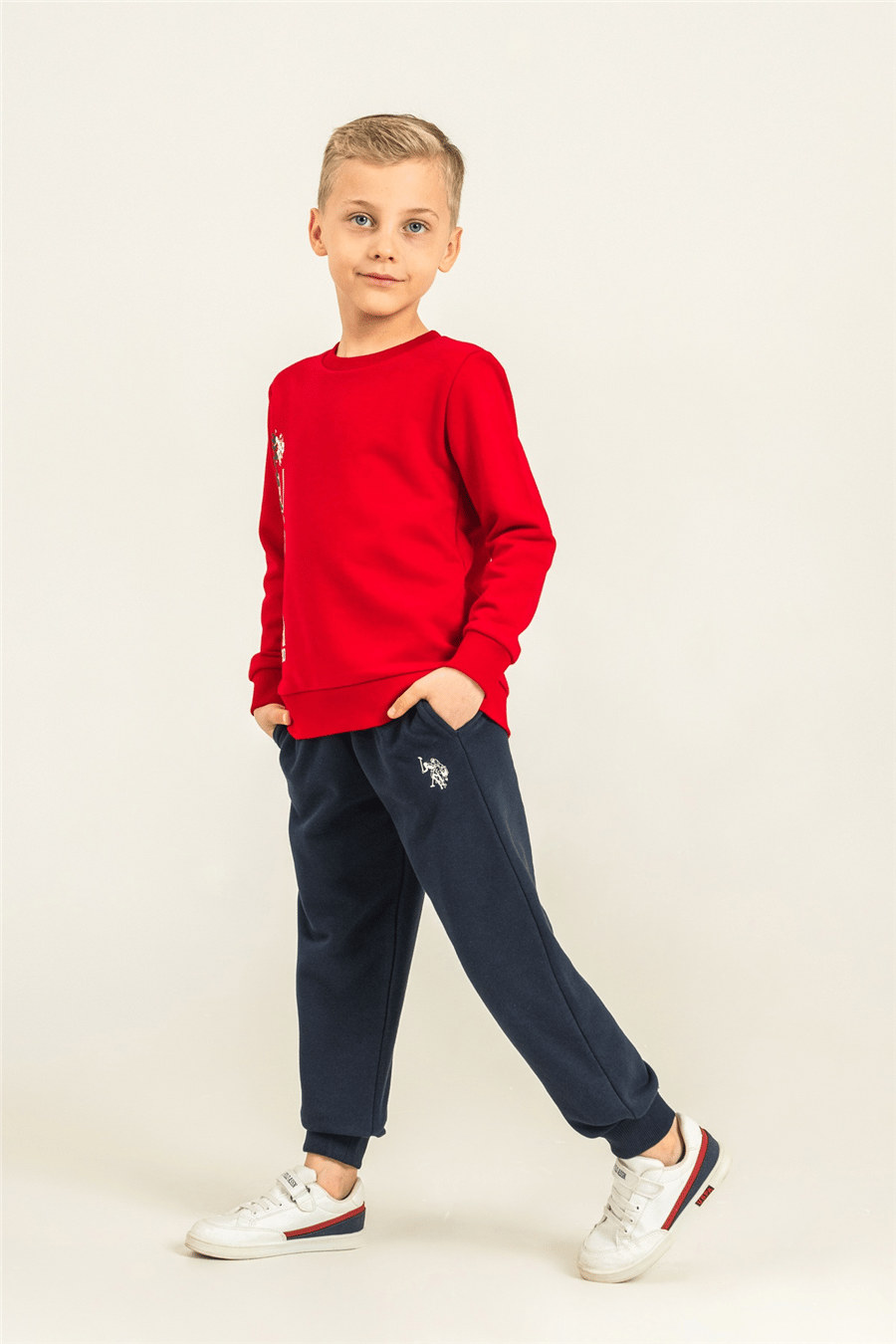 U.S. Polo Assn. Erkek Çocuk Baskılı EşofmanTakım 9-14 Yaş Kırmızı