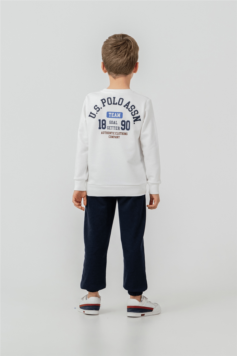 U.S. Polo Assn.Erkek Çocuk Baskılı EşofmanTakım 9-14 Yaş Beyaz