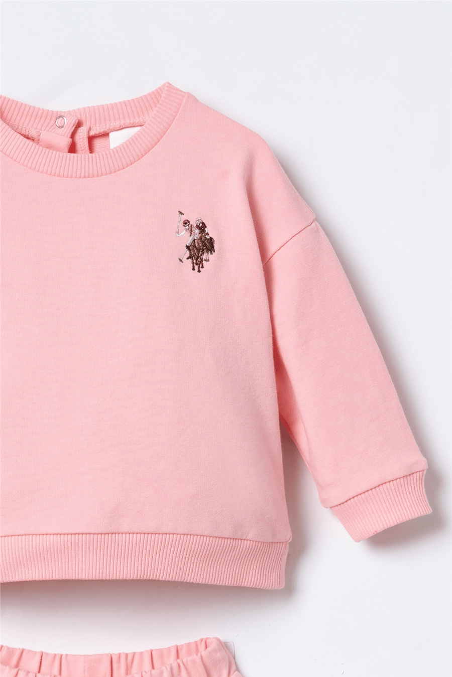 U.S. Polo Assn. Nakışlı Kız Bebek EşofmanTakım 6-36 Ay Pembe