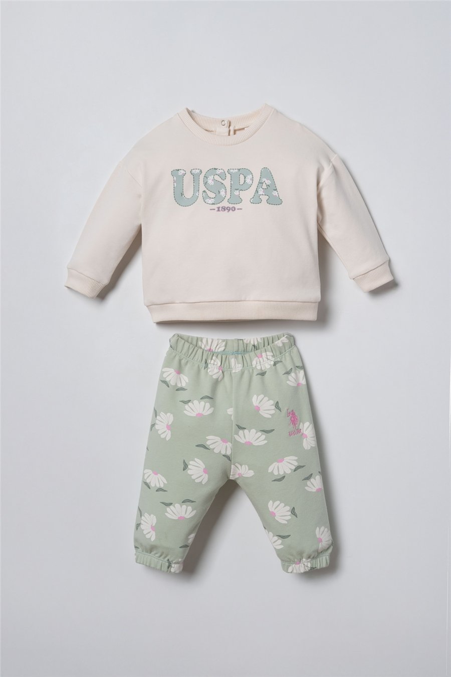 U.S. Polo Assn. Nakışlı Kız Bebek EşofmanTakım 6-36 Ay Yeşil