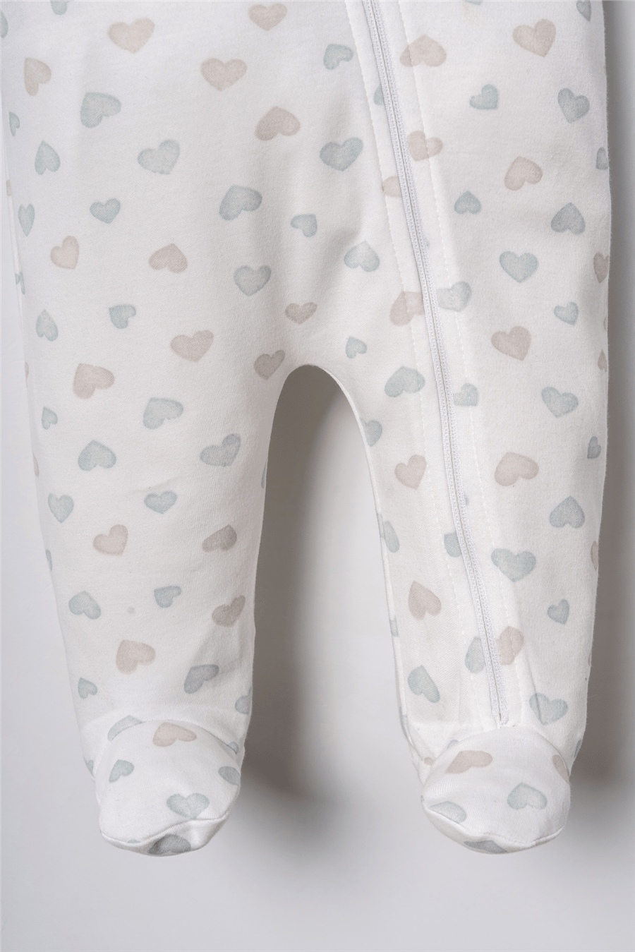 U.S. Polo Assn. Baskılı Kız Bebek %100 Pamuk Cute Hearts Tulum 03-9 Ay Beyaz