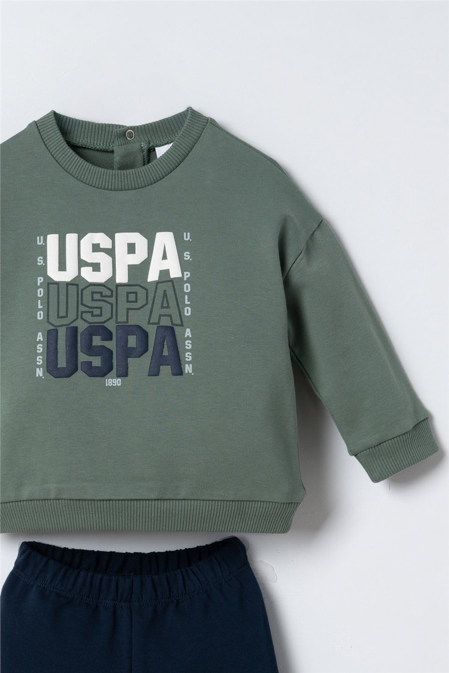 U.S. Polo Assn. Erkek Bebek Baskılı Yeşil Uzun Kol Eşofman Takım 6-36 Ay Yeşil
