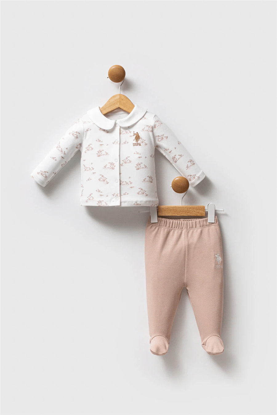 U.S. Polo Assn. Kız Bebek Kışlık Regular Fit Takımı 0-9 Ay Beyaz