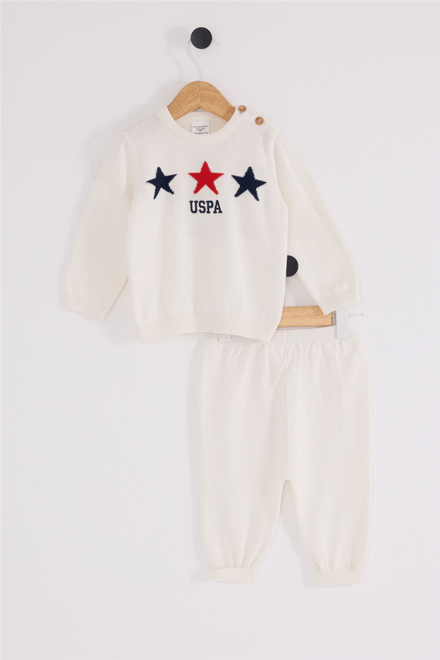 U.S. Polo Assn. Kız Bebek Kışlık Regular Fit Takımı 3-18 Ay Ekru