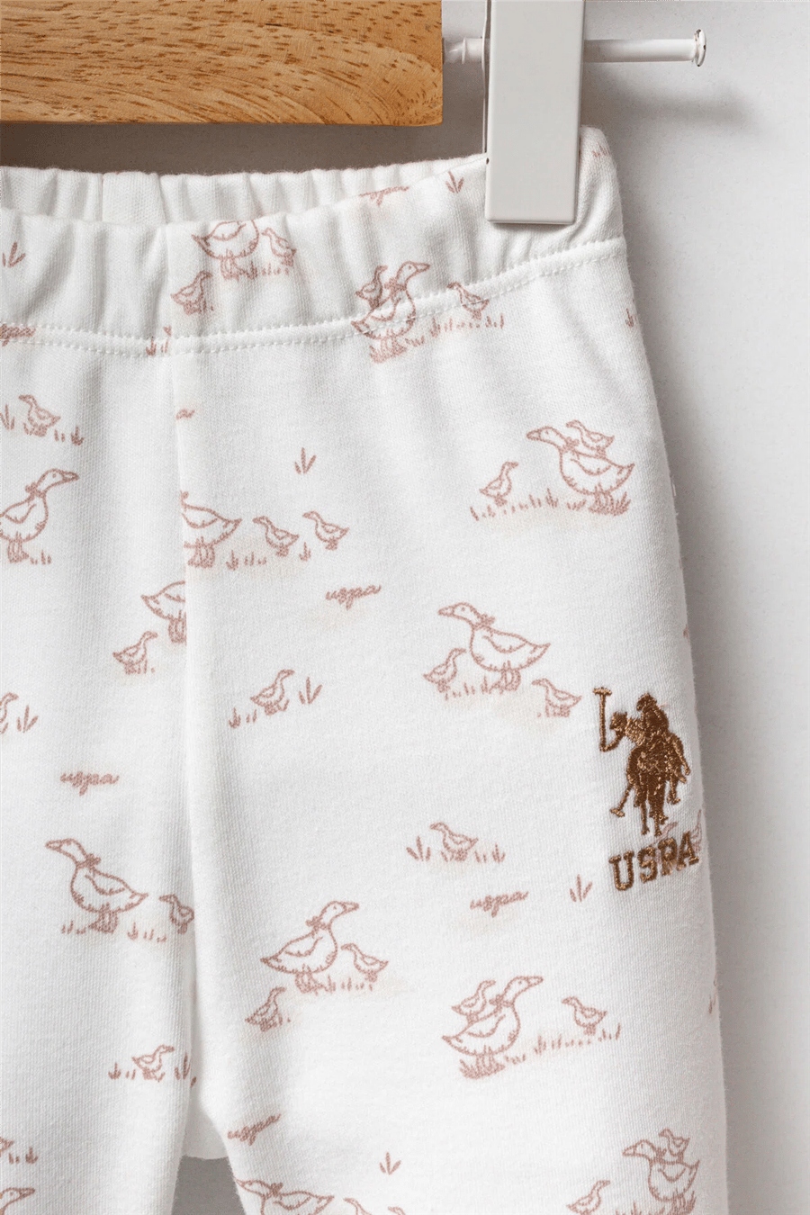 U.S. Polo Assn. Kız Bebek Pamuklu Regular Fit Takımı 6-36 Ay Beyaz