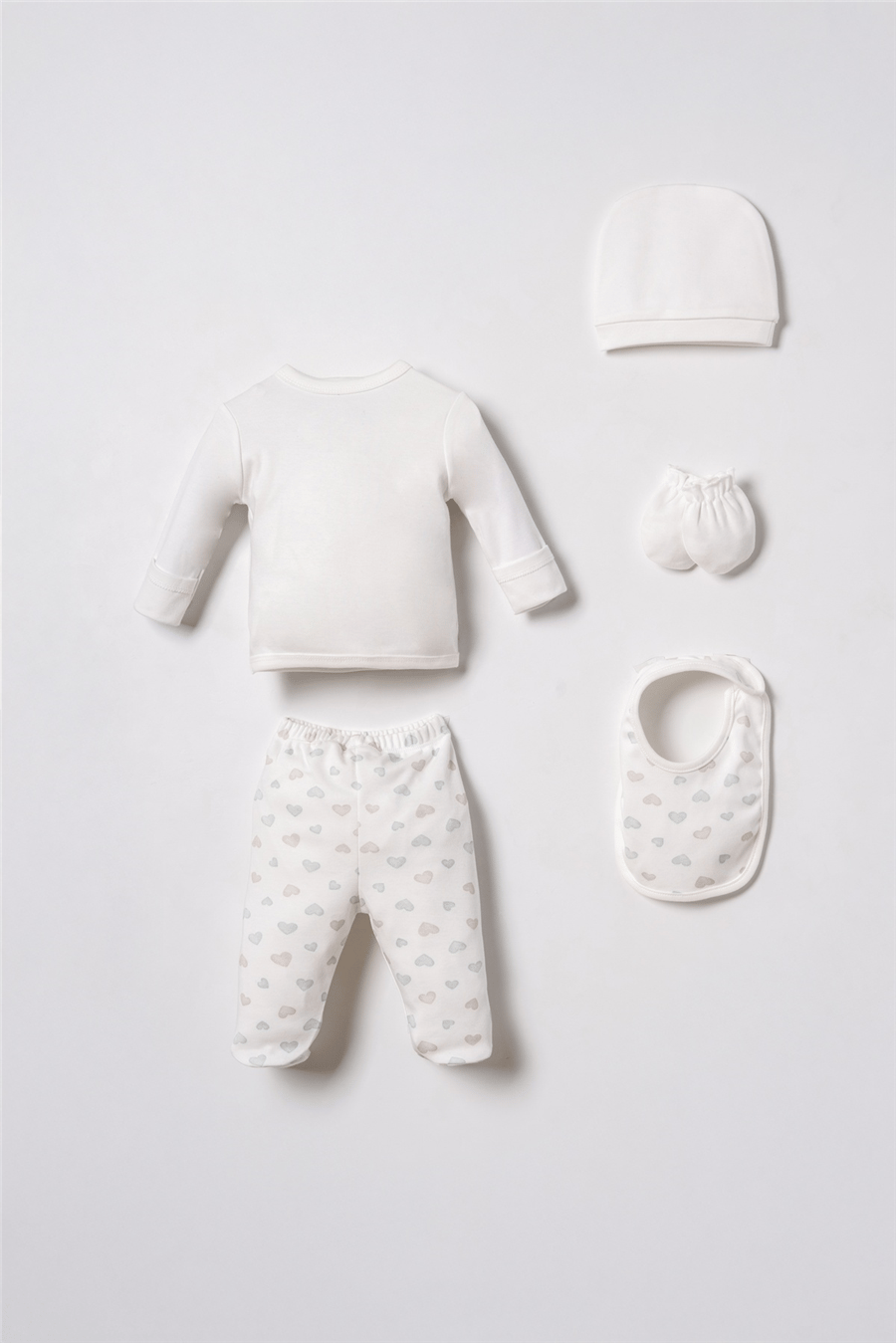 U.S. Polo Assn. Nakışlı Kız Bebek Cute Hearts Hastane Çıkışı 03 Ay Beyaz