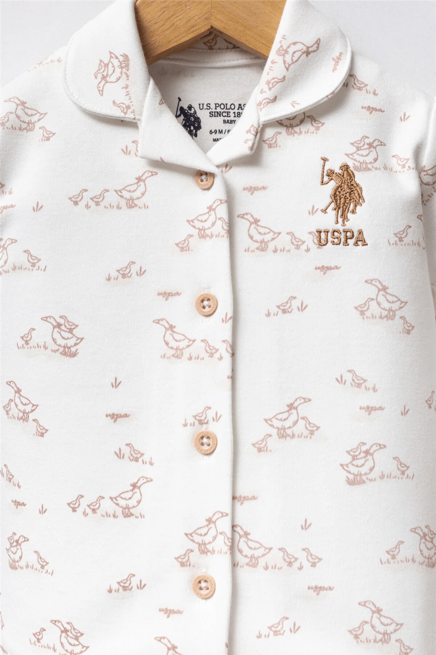 U.S. Polo Assn. Kız Bebek Pamuklu Regular Fit Takımı 6-36 Ay Beyaz