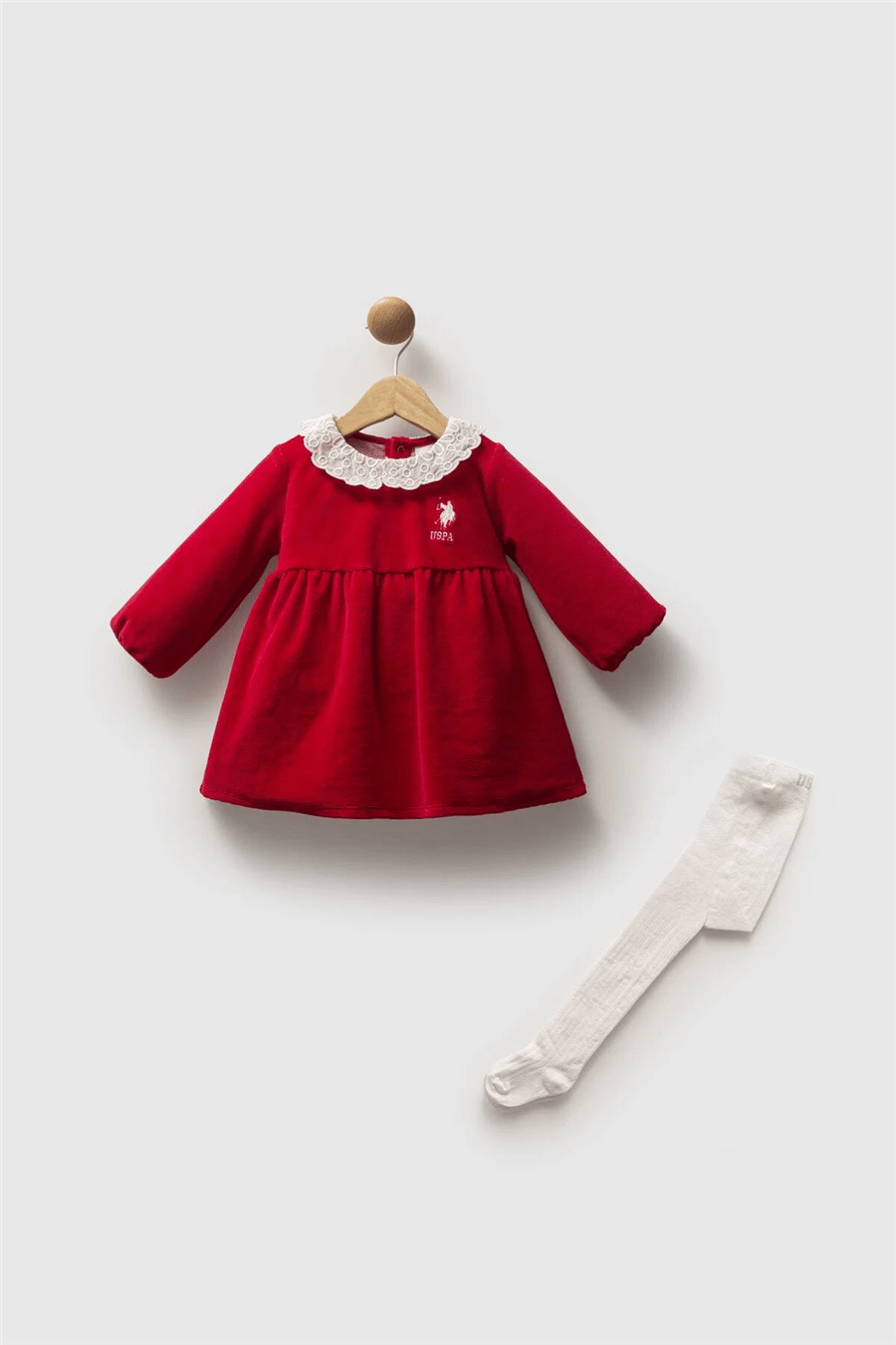 U.S. Polo Assn. Kız Bebek Kışlık Regular Fit Elbise 6-36 Ay Kırmızı