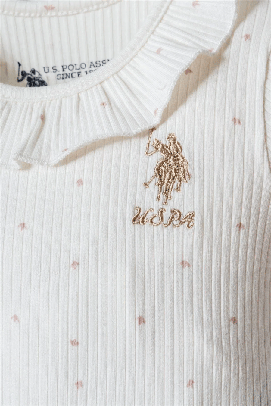U.S. Polo Assn. Kız Bebek Tulum 03-9 Ay Beyaz