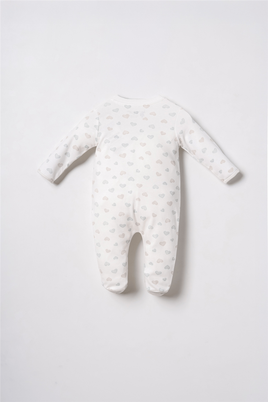 U.S. Polo Assn. Baskılı Kız Bebek %100 Pamuk Cute Hearts Tulum 03-9 Ay Beyaz