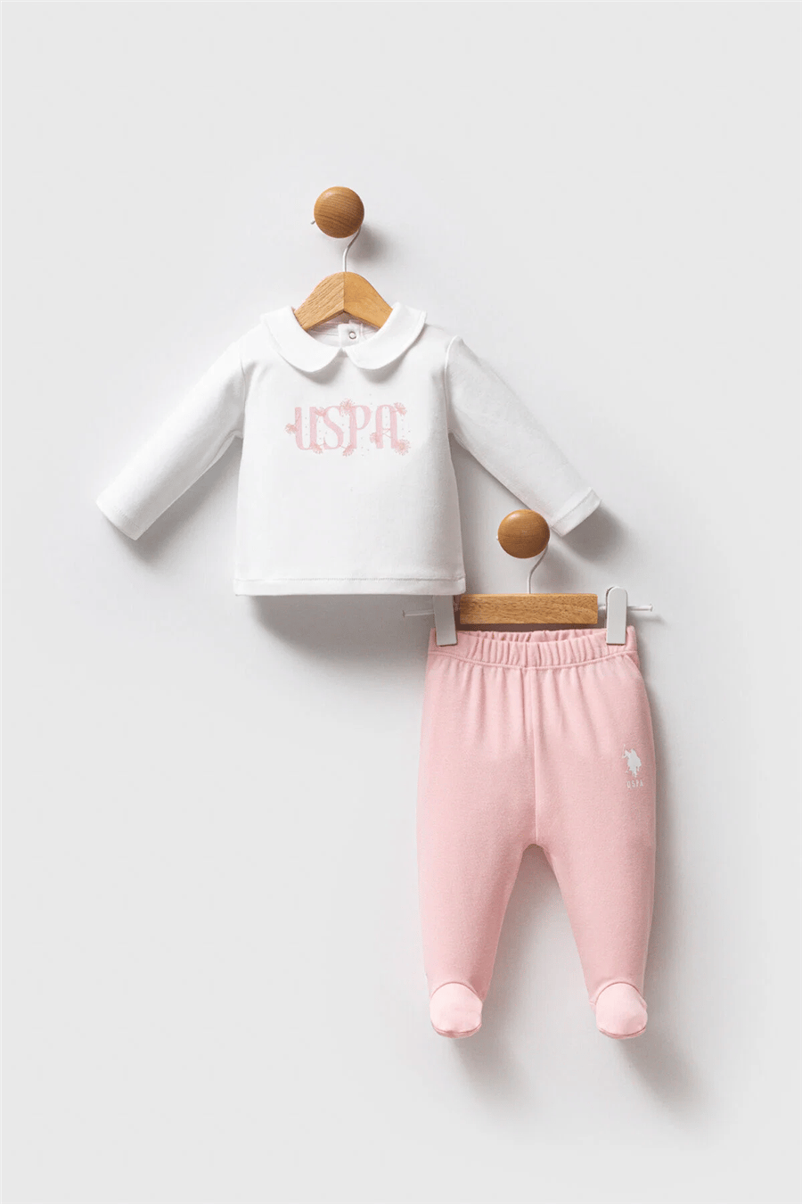 U.S. Polo Assn. Kız Bebek  Regular Fit Takım 03-9 Ay Beyaz
