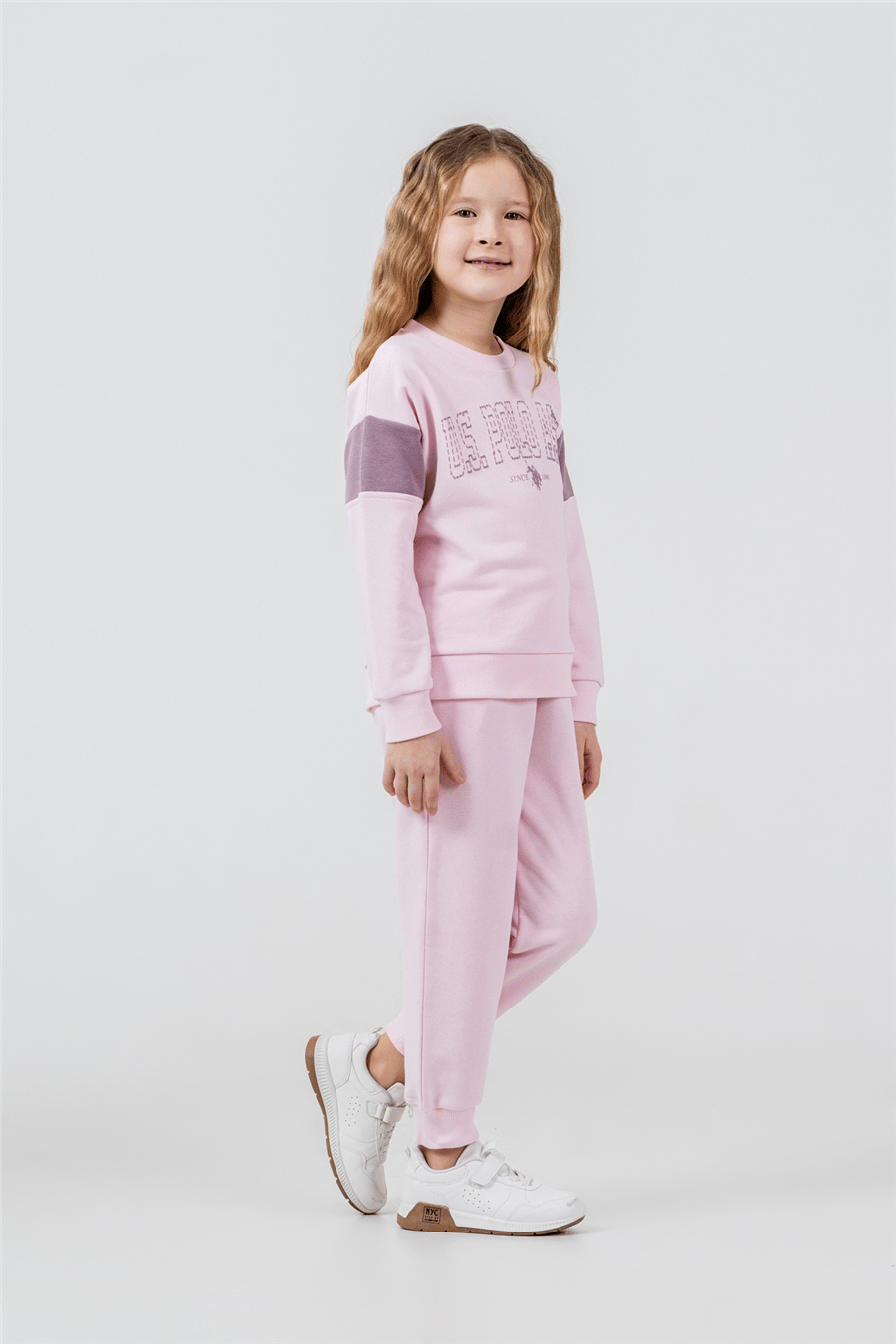 U.S. Polo Assn. Kız Çocuk Baskılı EşofmanTakım 9-14 Yaş Pembe